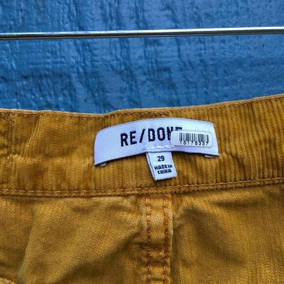 Re/Done Women's Size 29 Mustard Yellow Corduroy 70s Style Mini Skirt - Picture 6 of 7